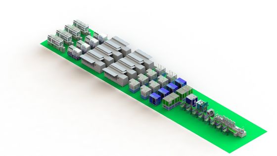 高い生産性および耐久性の高いオートメーション電池の生産ライン